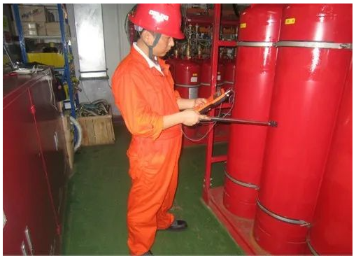 中山氣體滅火系統液面檢測——便攜式超聲波鋼瓶液位計（液位指示器）